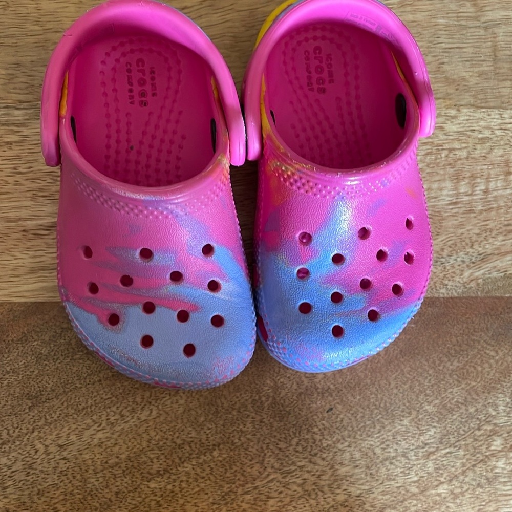 SOLD Sherbet crocs size 5.